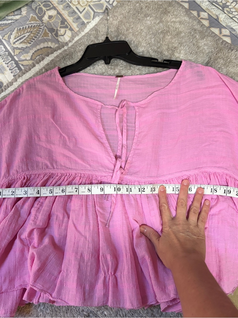 Free People Pink Billowy Peasant Top - Picture 9 of 10